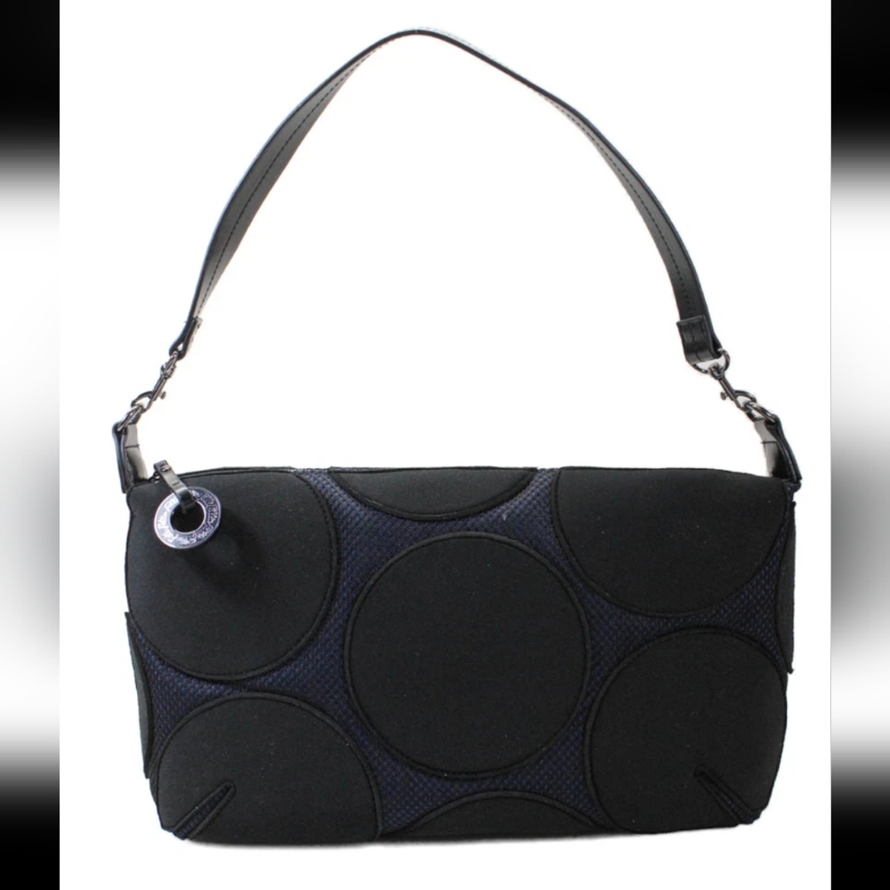 NWOT Textured Black Circle-Panel Shoulder Bag
